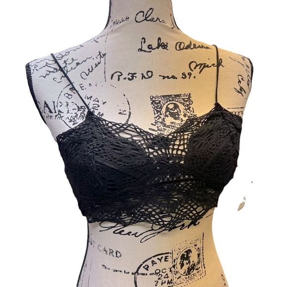 Intimately free people Mariana crochet lace bralette black size large - Picture 5 of 7